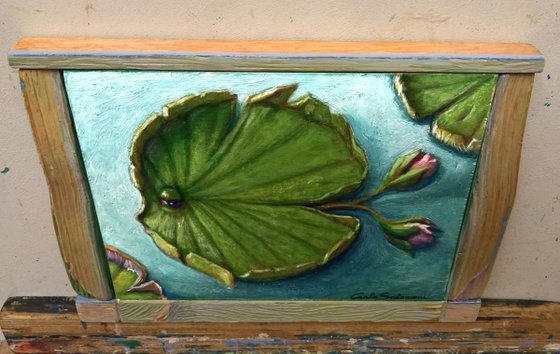 THE WATER LILY FISH - ( framed )