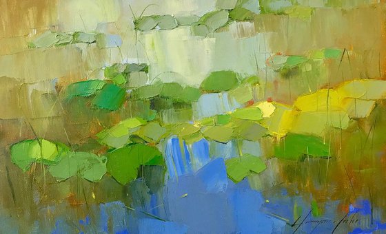 Waterlilies, Original oil Painting, Handmade artwork, One of a Kind