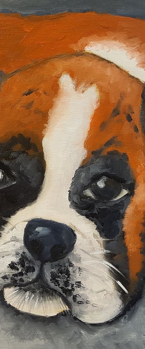 Boxer dog life 30*30 cm by Anna Reznik