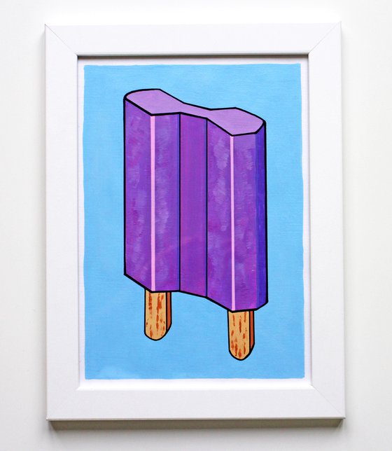 Double Popsicle Lolly - Pop Art Painting On A4 Paper (Unframed)