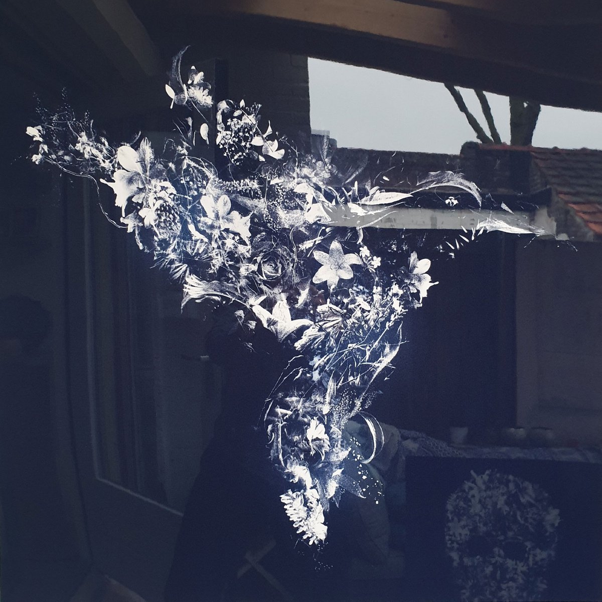 Animal Painting By Teis Albers, 31 X 31", Floralbird (Plexiglass), Original Artwork