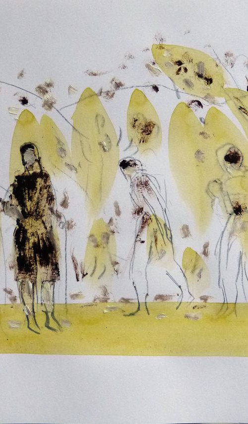 People In The Garden, 29x41 cm by Frederic Belaubre