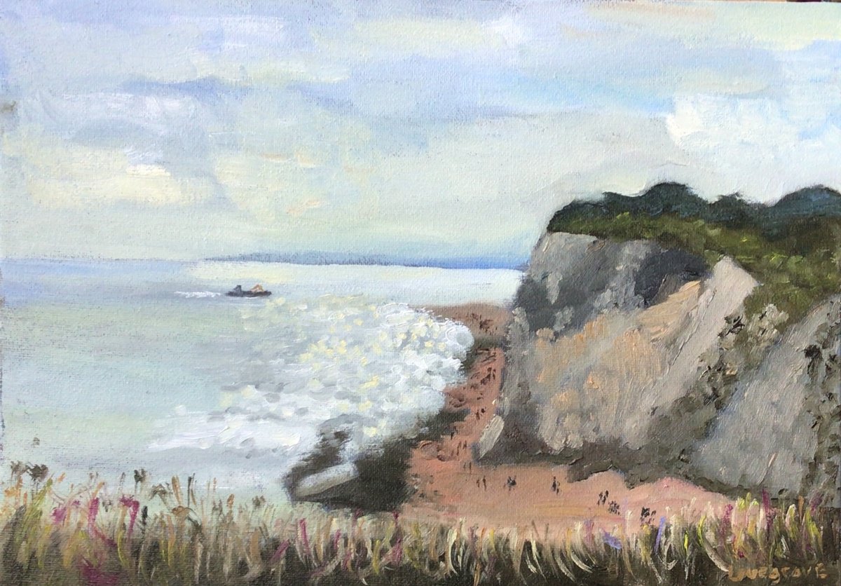 An original painting of chalk cliffs in Kent. by Julian Lovegrove Art