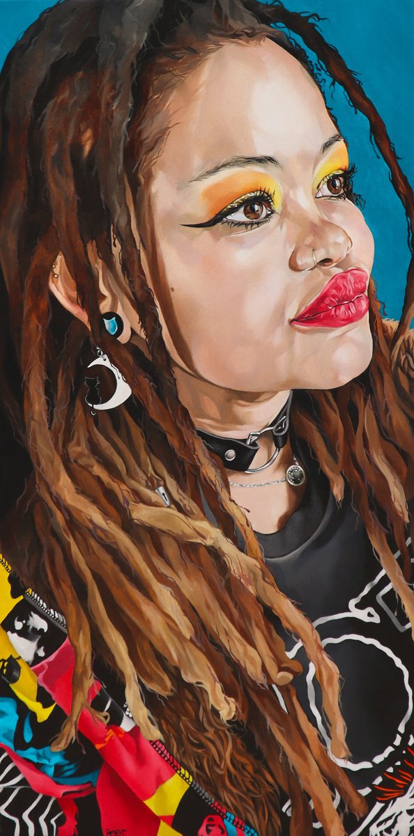 Photorealistic Portrait Oil Painting By Jo Beer, 16 X 31, Twinkle, Original Artwork