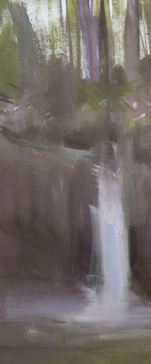 Autumn Painting "Twilight on Waterfall" by Yuri Pysar