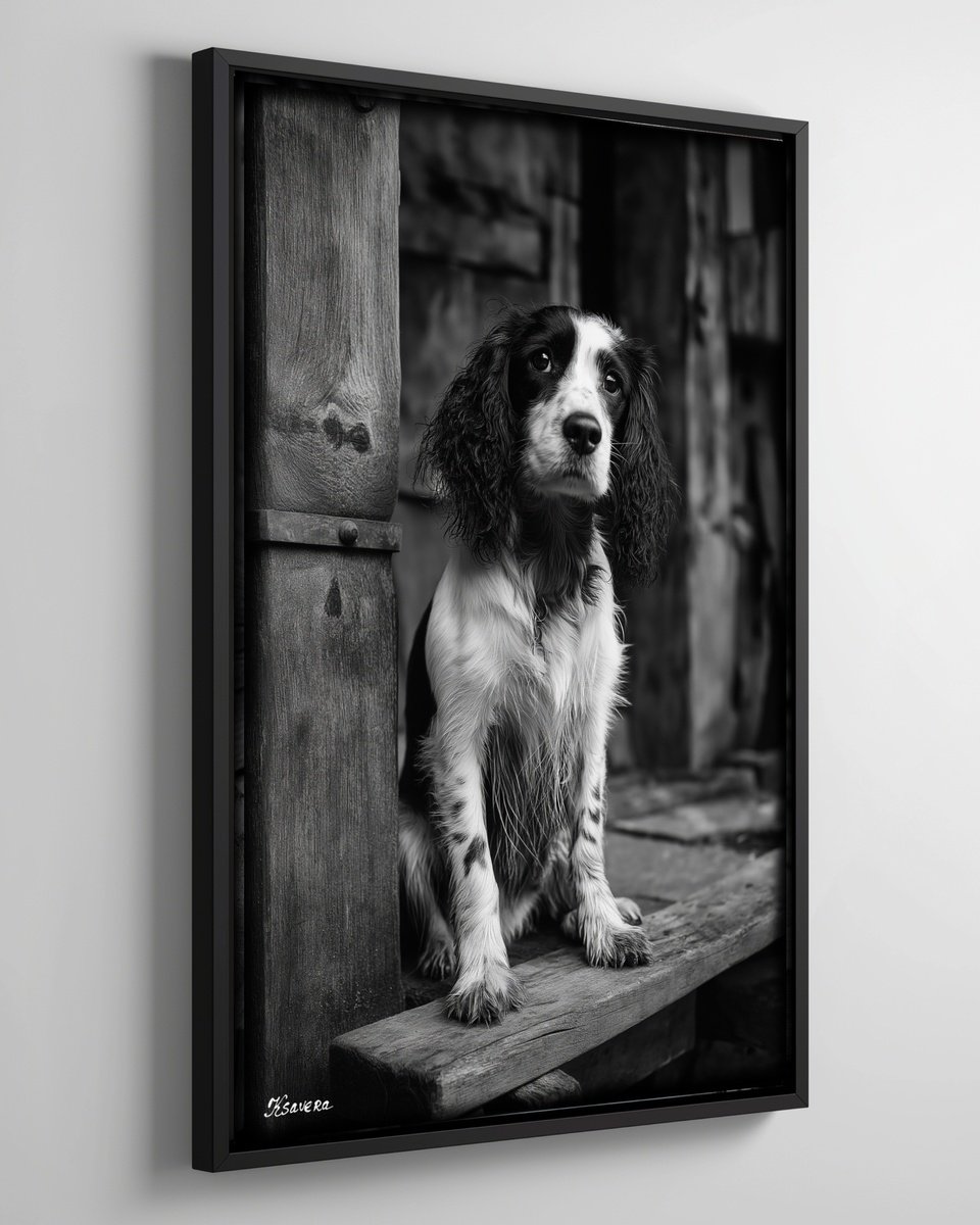 Photorealistic Animal Photograph By Ksavera, 25 X 37", Dog In Old Village B0805H, Original Artwork