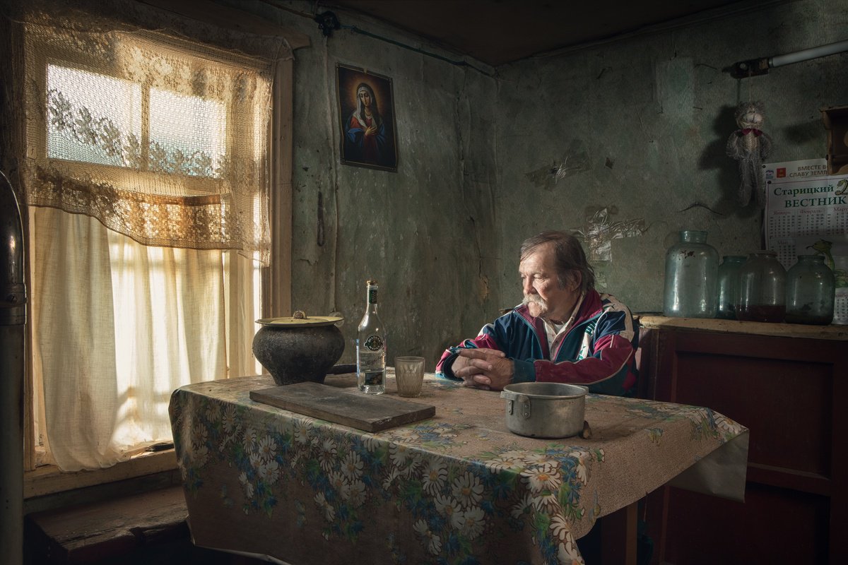 Photorealistic Portrait Photograph By Dmitry Ersler, 32 X 23, The Man By The Window, Original Artwork