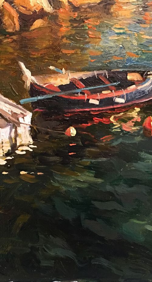 Boats in Evening Light by Ling Strube