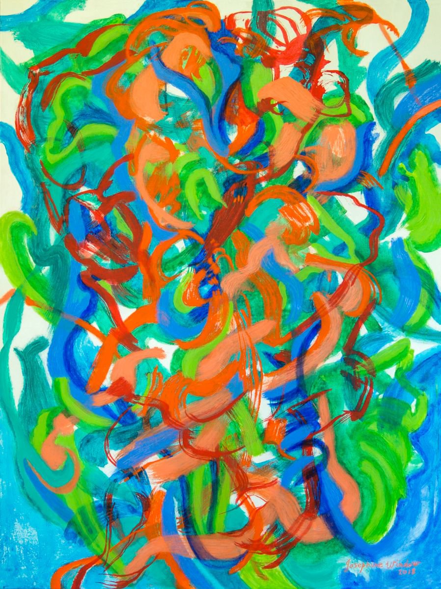 Rhythms #2 - Colours Blue, Orange - Green, Red by Josephine Window