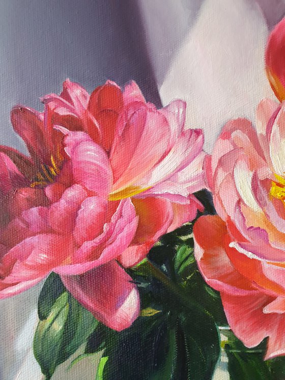 "Before the transformation... "   peonies flower 2021