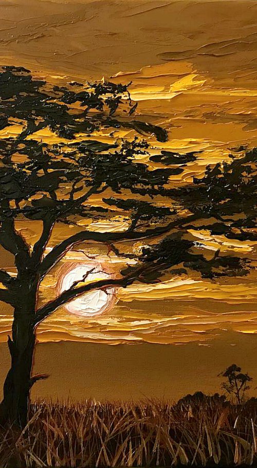 Golden sunset. Safari by Elena Adele Dmitrenko