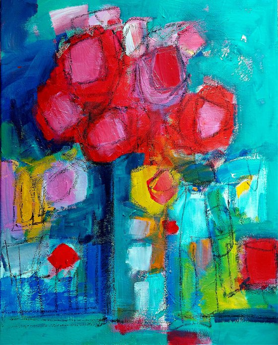 Still Life & Red Flowers