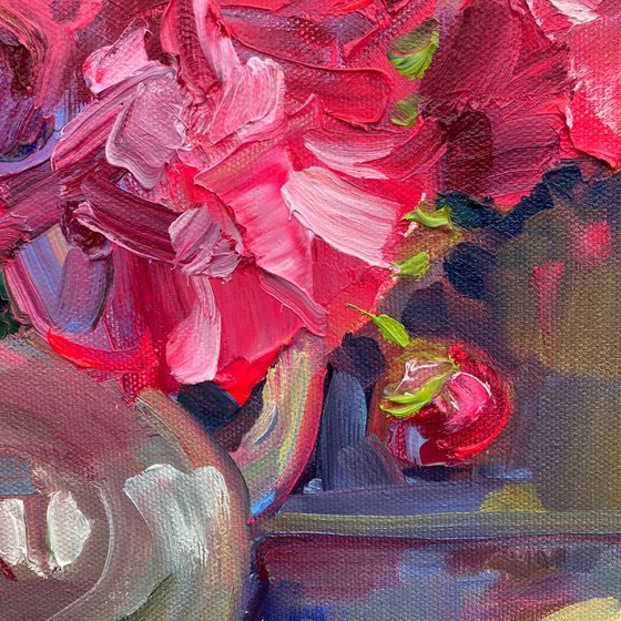 Pink Peony — Original Oil Painting