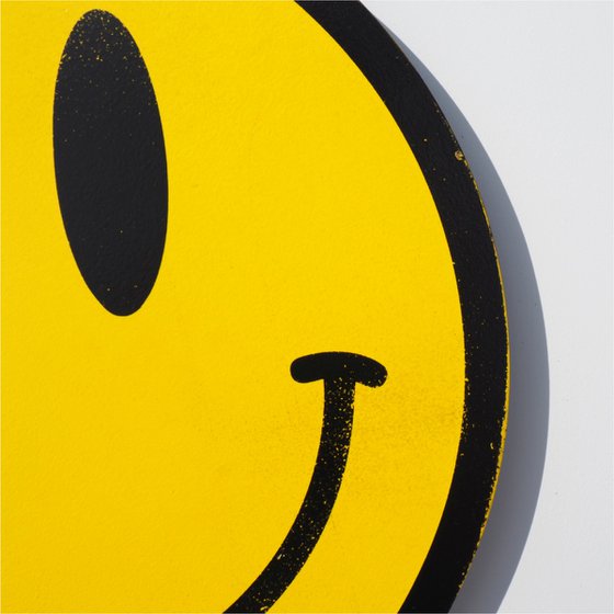 Large Distressed Smiley Face. Number 10