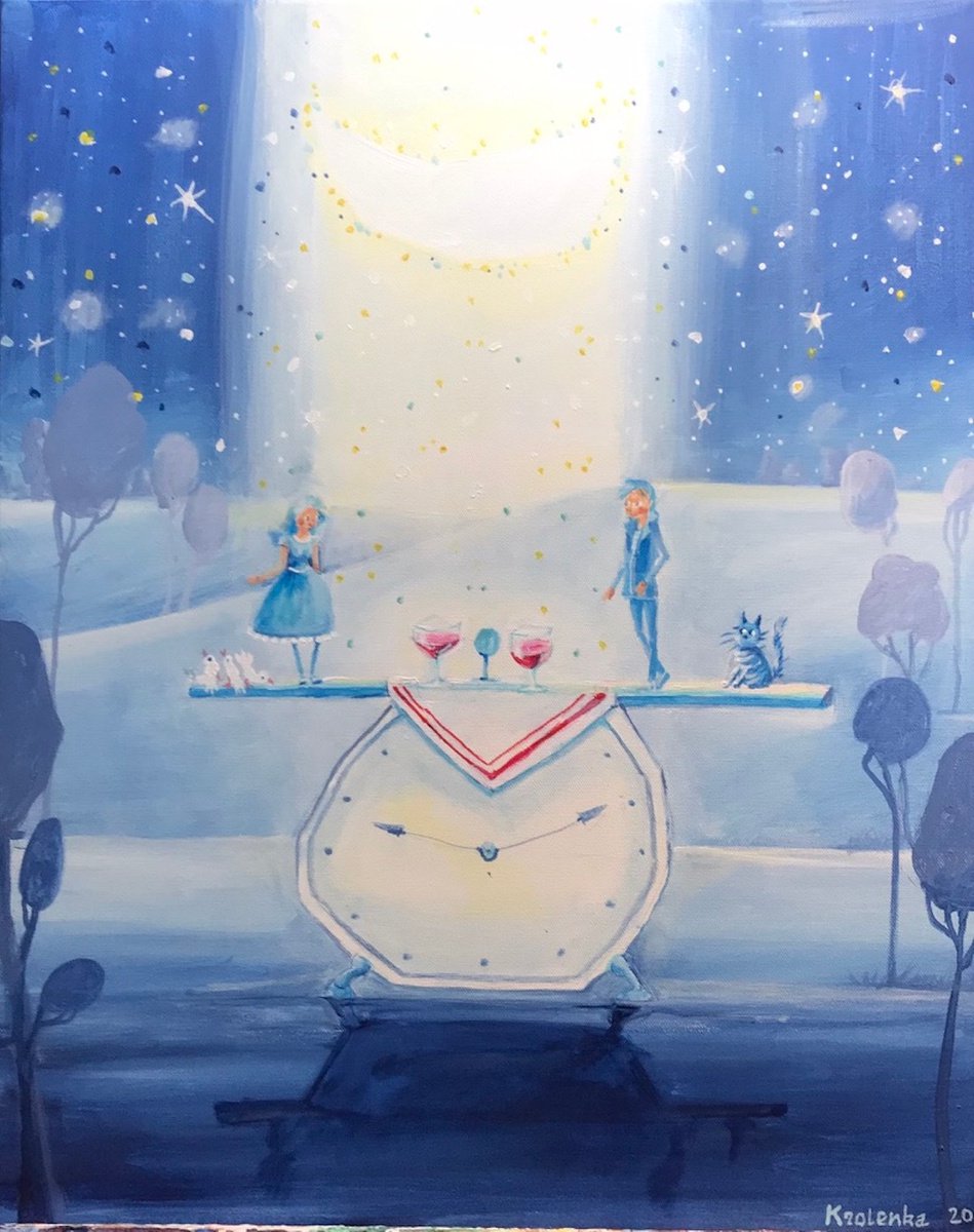 Impressionistic Portrait Acrylic Painting By Alexandra Krasuska, 20 X 24, Tick Tack, Original Artwork