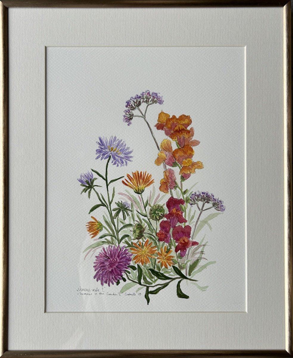 Photorealistic Watercolour , Summer In The Garden By Gabriele Prismantaite, 13 X 16, Artwork For Sale On Artfinder