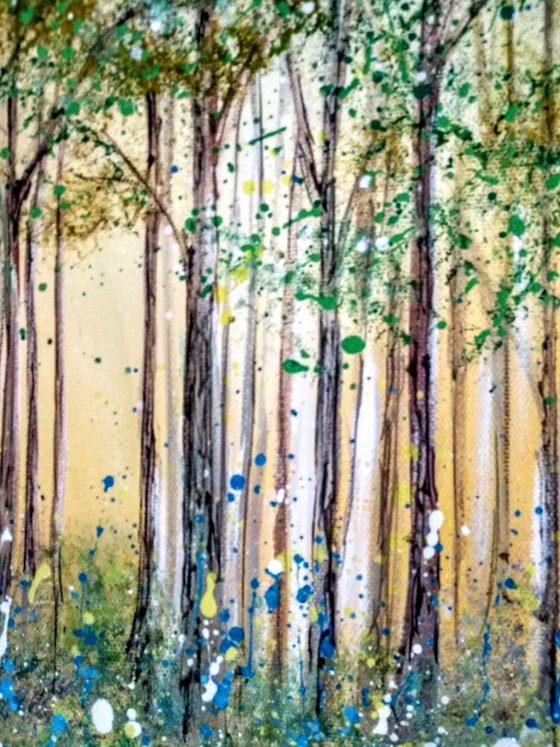 Magic wood - wild flower woodland  painting