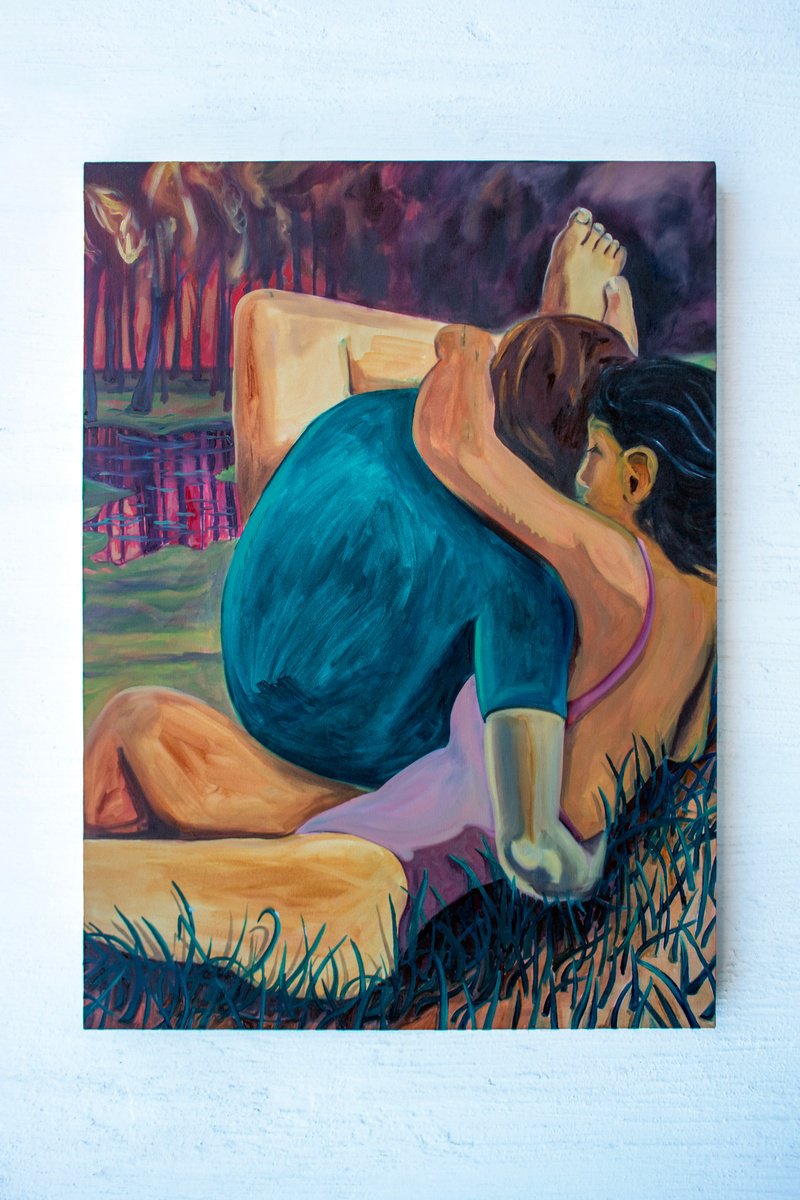 Impressionistic Portrait Oil Painting By Ben Stephenson, 29 X 41, Ablaze, Original Artwork