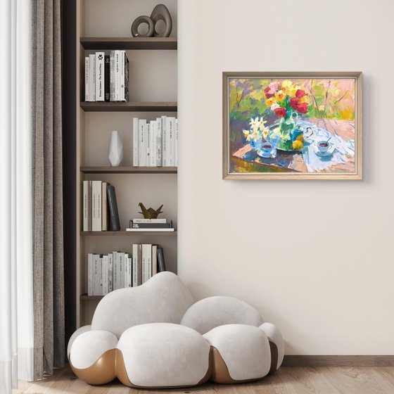 Tulips in the spring sun