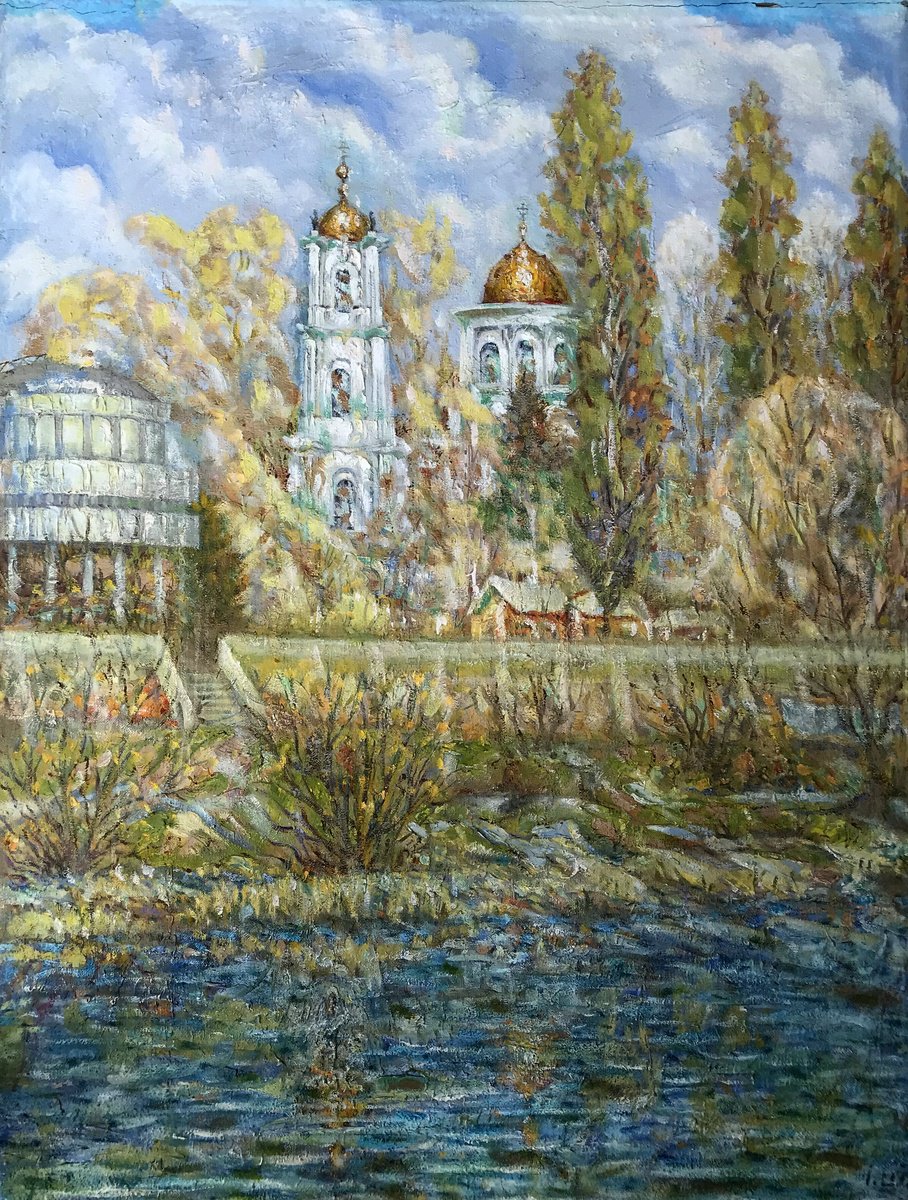 Impressionistic Landscape Oil Painting By Ivan Shapoval, 42 X 55, The Glorious City Of Sumy, Original Artwork