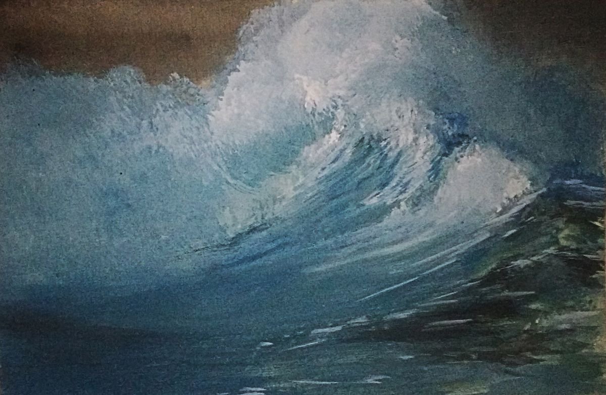 High Waves, Original Watercolor by Kashika