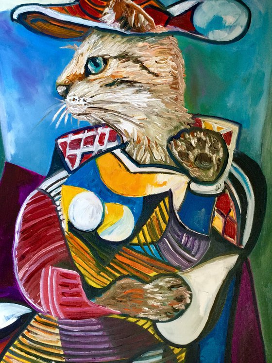 Cat version of Picasso painting FOR CAT LOVERS GIFT IDEA FELINE ART