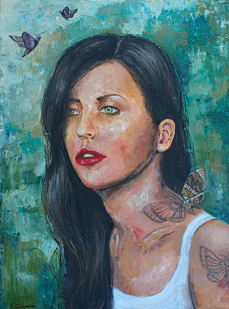 Girl with the moth tattoo by Evgenia Smirnova