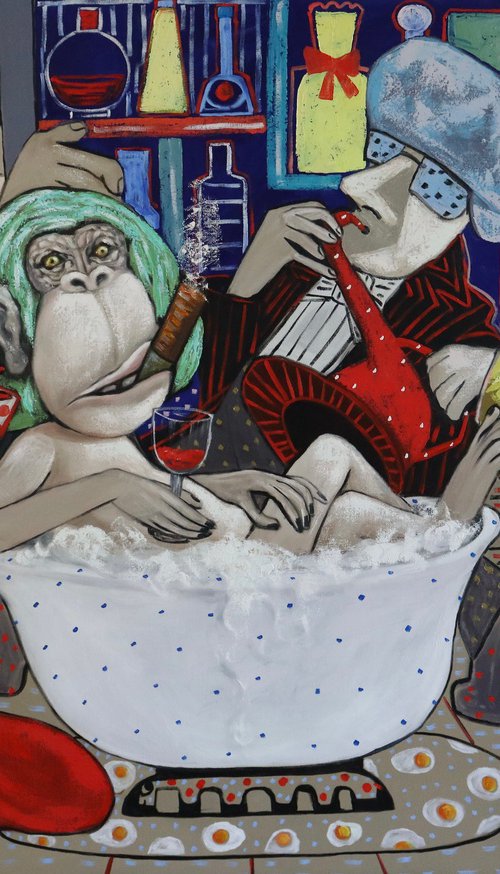 Lady in red playing to the boss by Ta Byrne