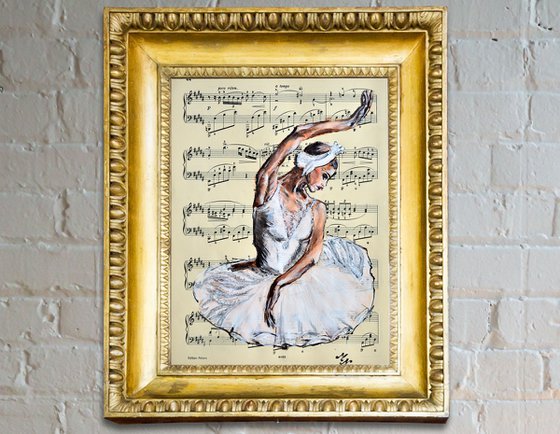 Ballerina XXXIII- Vintage Music Page, GIFT idea