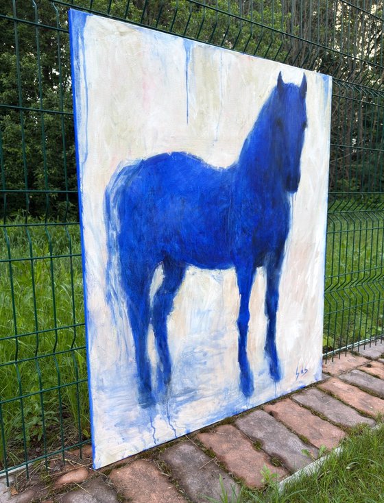 Blue horse. The hole