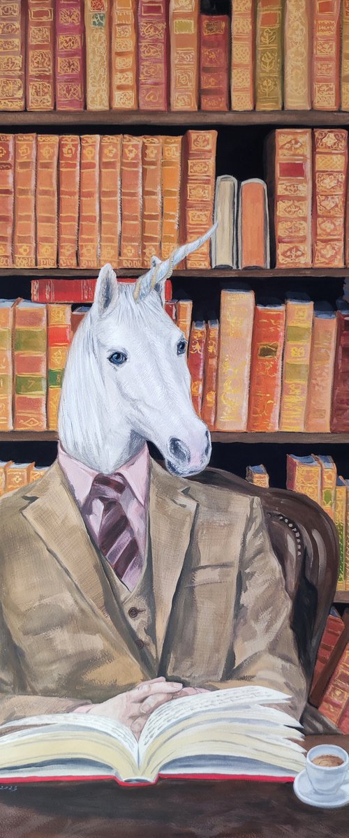 Unicorn in Library by Natalie Levkovska