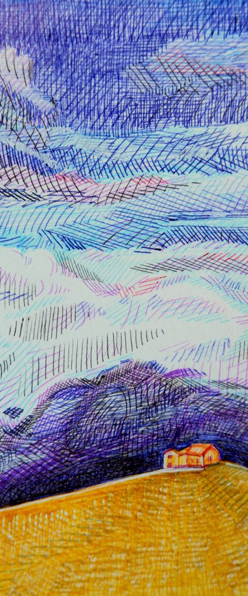 After Rain - Miniature drawing by Van Lanigh