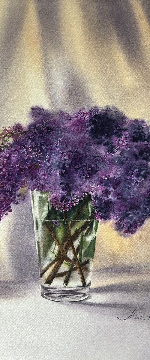 Lilac in a vase by Alina Karpova