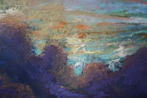 River Bain at Sunset (Large Painting approx 30"x40").
