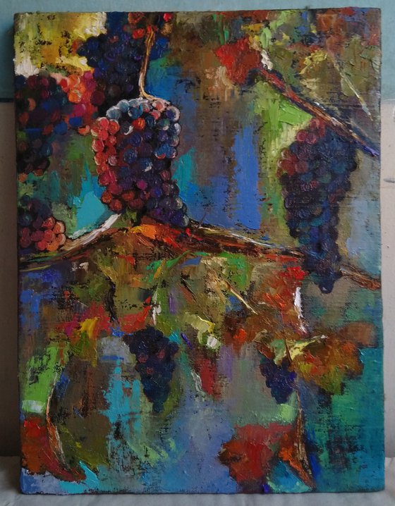 Grapes (34x44cm, oil painting, ready to hang)