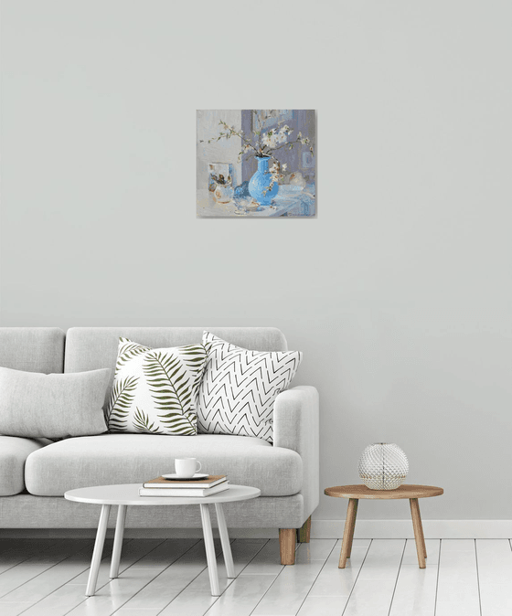 Still life with a blue vase