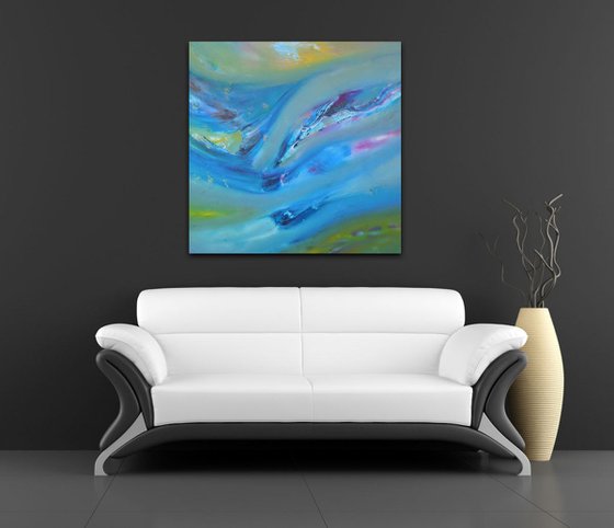 Earlier breeze -  50x50 cm, Original abstract painting, oil on canvas