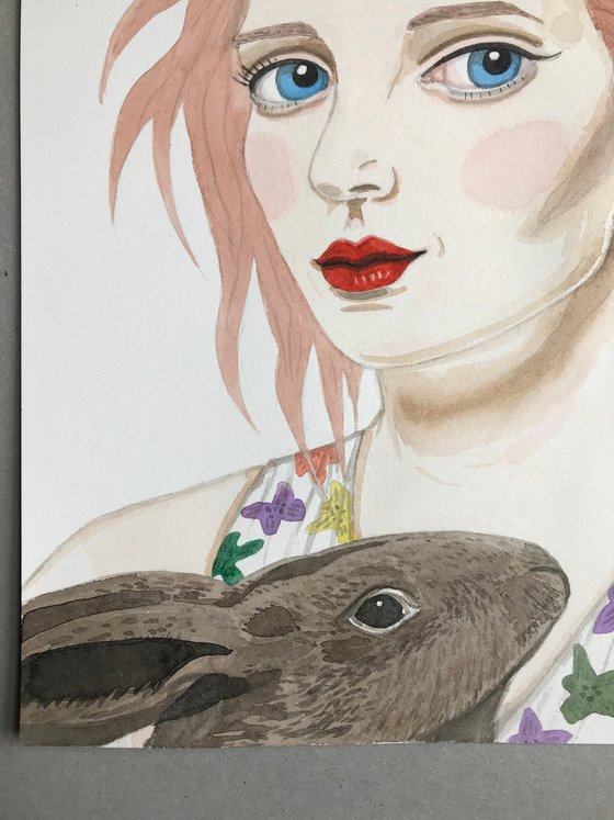 Portrait with a Rabbit