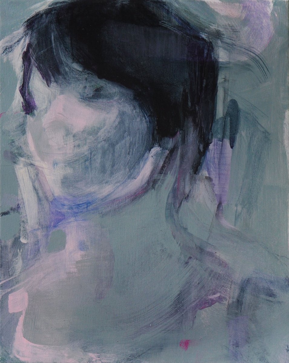 Expressive Portrait Acrylic Painting By Cynthia Gregorova, 16 X 20, Catch, Original Artwork