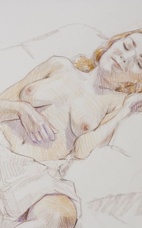 classical nude study with drapery by Olivier Payeur