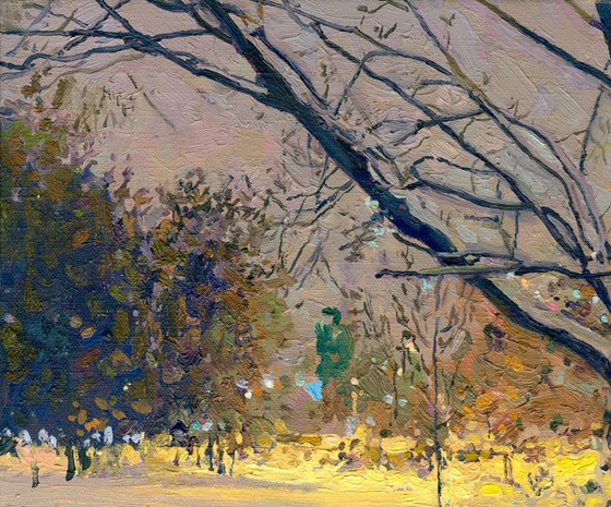 Winter Boulevard at night