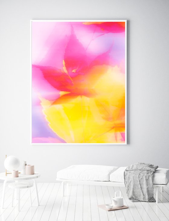 Yellow, Purple and Hot Pink Abstract Flowers - Spring Song....