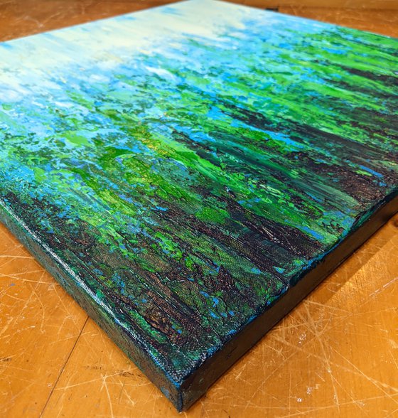 Green and Blue - Textured Nature Abstract Painting