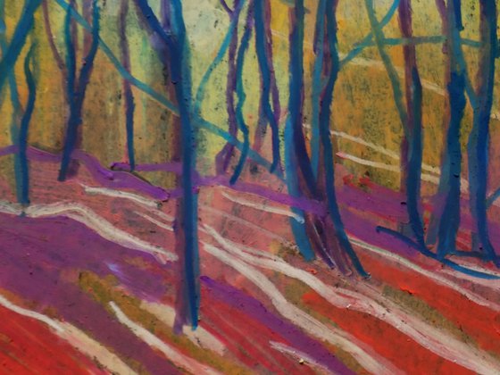 Forest in vermilion and purple