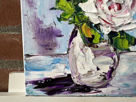 White Rose deep impasto