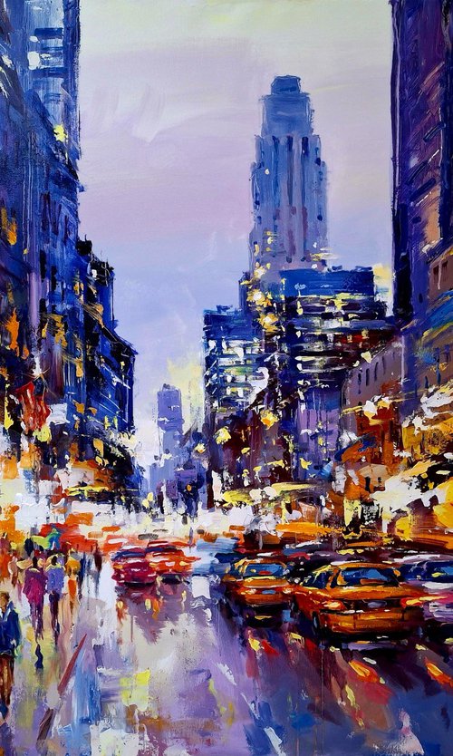 Evening  lights (New York) by Andrej  Ostapchuk