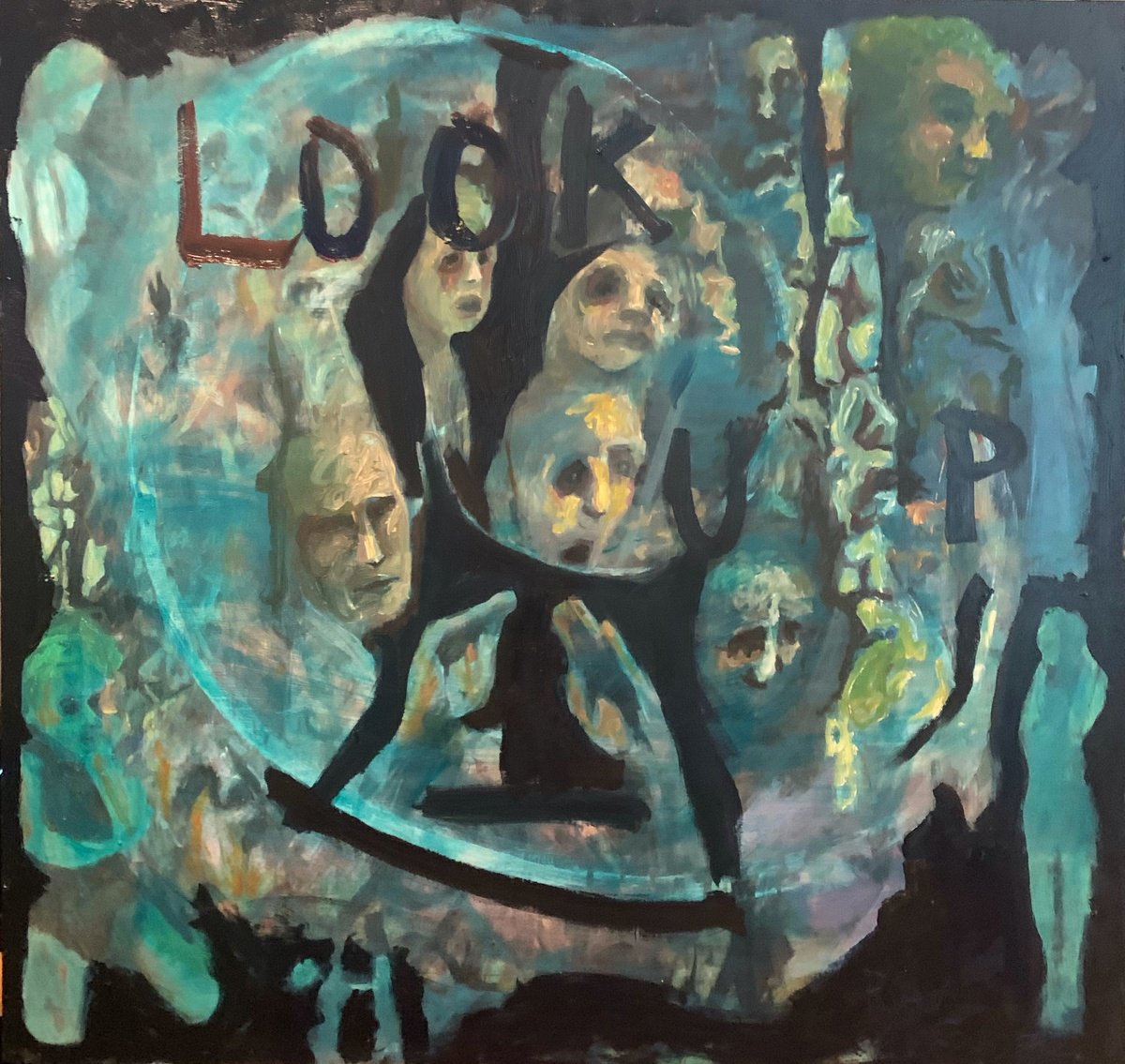 Expressive Abstract Oil Painting By Ryan Louder, 30 X 30", Look Up!, Original Artwork