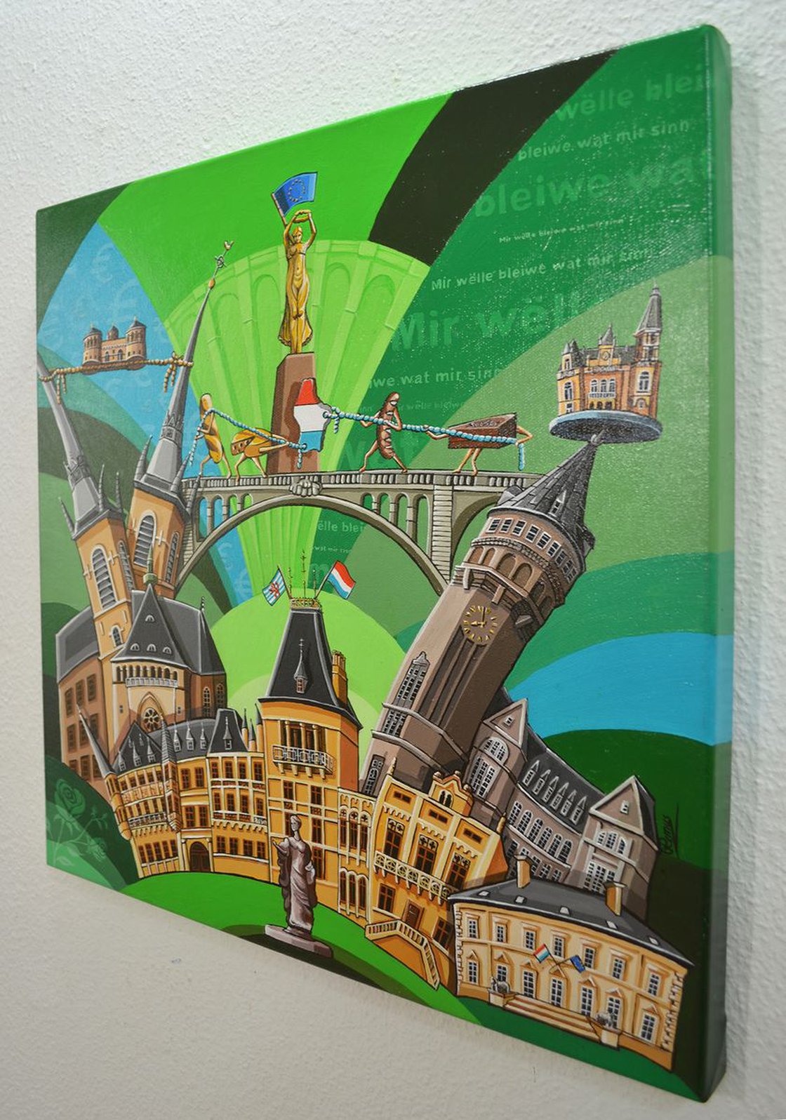 Luxembourg Landmarks Acrylic painting by Marc Remus