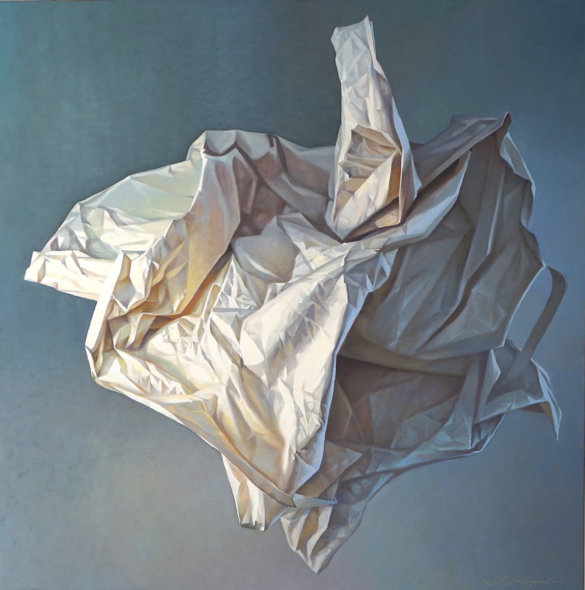 Photorealistic Still Life Oil Painting By Sergej Sologub, 39 X 39", Splash, Original Artwork