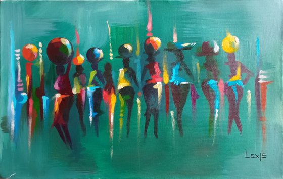 It’s a Happy Day, African women artwork